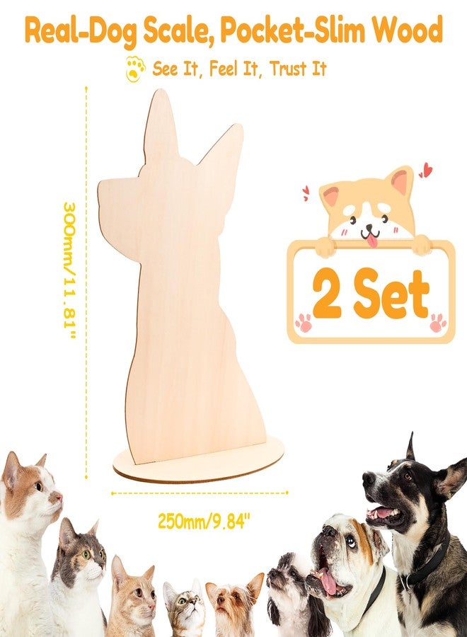 MiToBeLe Dog Mannequin,Wood Dog Silhouette Display Stand,Dog Bandanas Display Stand,Pet Bibs and Scarves Display Stands for Shops, Craft Festivals, Trade Shows or Photography Prop(2 Pack ) - Image 2